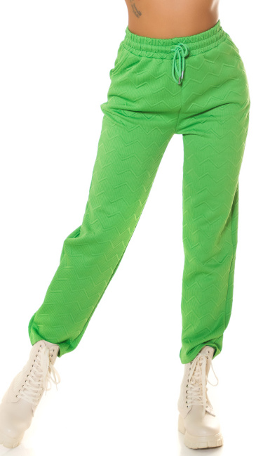 Trendy hoge taille joggingbroek met tailleband groen